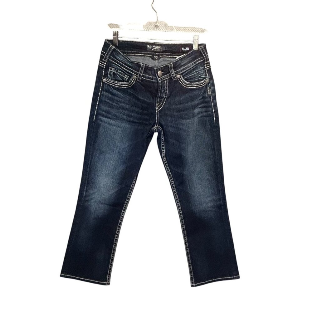 Silver Jeans Co. Suki Mid-Rise Fit Fluid Denim Capri Size 29